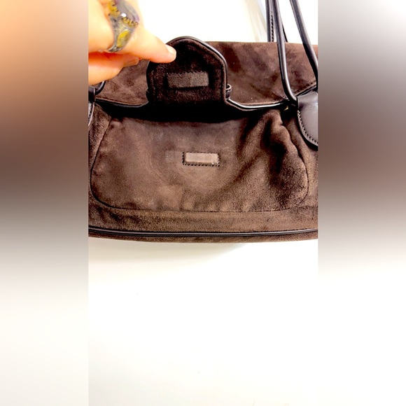 Cole Haan brown Suede Bag, 13” X 6” Blue interior, easy to clean!! Excellent bag - Picture 10 of 10